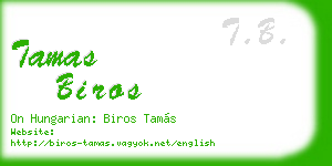 tamas biros business card